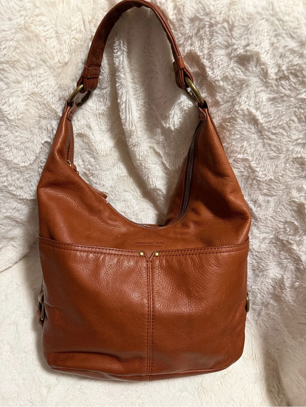 NWOT! American Leather Co. Viv Leather Hobo cognac color